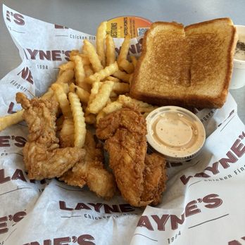 Layne's Chicken Fingers - 4 piece Chicken tenders 2 regular and 2 Spicy! - Fast Food Near Me - Lewisville, Texas