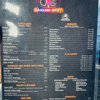 D&B Daiquiri Spot - Food menu - Drive-Thru Bars Near Me - Oklahoma City, Oklahoma D&B Daiquiri Spot - Food menu - Drive-Thru Bars Near Me - Oklahoma City, Oklahoma