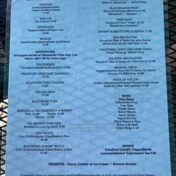 Ocracoke Oyster Company - Menu Side 2, Oct. 2020 - Seafood Near Me - Ocracoke, North Carolina