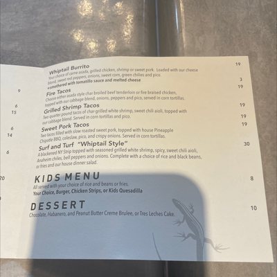 Menu photo 8 Whiptail Grill Springdale, UT