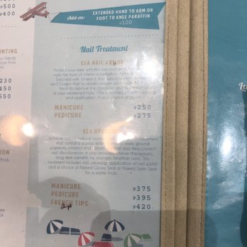 Nail-a-holics - See the first pedi listing on the menu-it ends w/"your choice of polish." The beeyatch charged me for the 375 entry. - Nail Salons Near Me - Mandaluyong, NCR