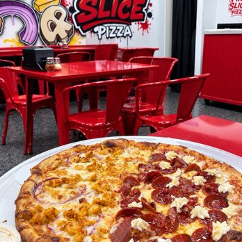 Fire Slice Pizza - Half chicken masala and half fire pizza - Pizza Near Me - Concord, California
