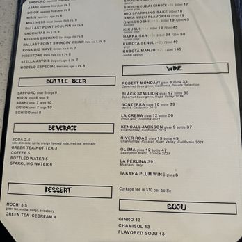 Chef JUN - Bay Ho - Menu - Japanese Near Me - San Diego, California