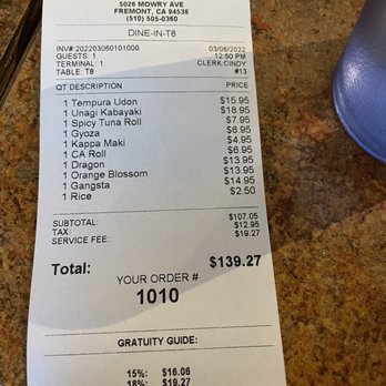 Satomi Sushi 2 - Bill - Japanese Near Me - Fremont, California Satomi Sushi 2 - Bill - Japanese Near Me - Fremont, California