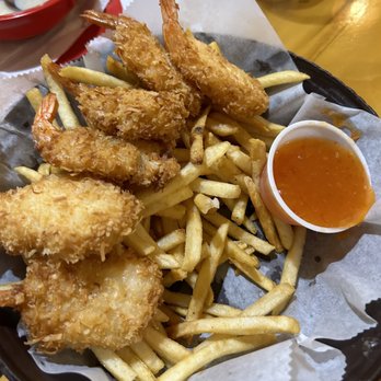 Coconut's Fish Cafe - Kamaole - Coconut Shrimp & Chips meal. - Seafood Near Me - Kihei, Hawaii