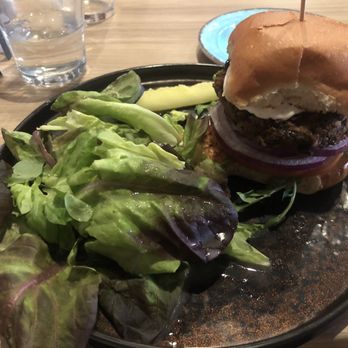 Coughlin's Law Kitchen and Ale House - Black Bean Burger substitute fries for Side Mixed Greens - New American Near Me - Pittsburgh, Pennsylvania