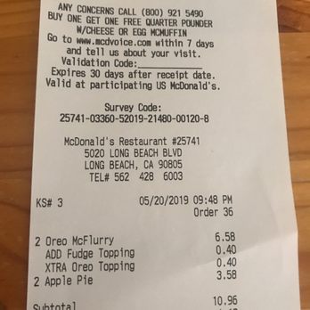 McDonald's - Time stamp 9:48 pm - Fast Food Near Me - Long Beach, California McDonald's - Time stamp 9:48 pm - Fast Food Near Me - Long Beach, California