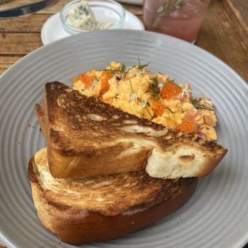 Waverly - Salmon Scramble w side of blue cheese - Breakfast & Brunch Near Me - Cardiff, California Waverly - Salmon Scramble w side of blue cheese - Breakfast & Brunch Near Me - Cardiff, California