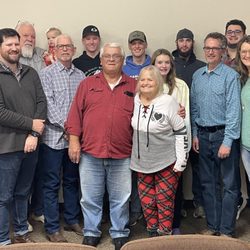 Bud & Gloria's Bait & Tackle - Some of the fine family folks who fix up friendly fisherfolk at our company Christmas Party, 2023.