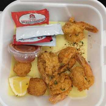 HushPuppies and More - Shrimp basket with potato salad (not shown) - Seafood Near Me - Las Vegas, Nevada HushPuppies and More - Shrimp basket with potato salad (not shown) - Seafood Near Me - Las Vegas, Nevada