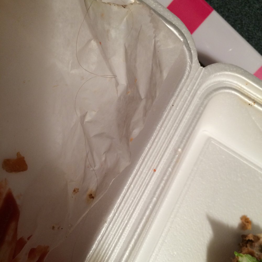 Brake Pad - The long piece of hair in my food! You can barely see it in the picture, but nevertheless it's hair! GROSS - American Near Me - College Park, Georgia