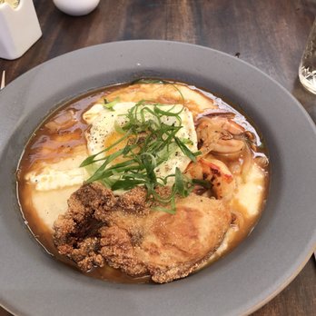 Neptune's - Shrimp and grits with a huge fried oyster. - New American Near Me - Alameda, California