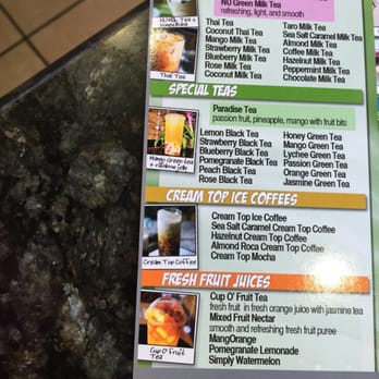 Nu Ice & Drinks - Pic of the menu - Desserts Near Me - Houston, Texas
