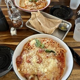 not just one, but TWO pieces of chicken with the chicken parm, and it took the two of us to conquer it