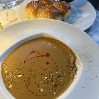 Board & Batten - Mushroom soup and noble bread rolls - New American Near Me - Mesa, Arizona
