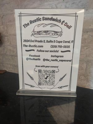 Menu photo 1 The Rustic Sandwich Deli Cape Coral, FL