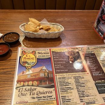 El Rancho Mexican Restaurant - The el rancho menu plus chips and salsa - Mexican Near Me - Detroit, Michigan