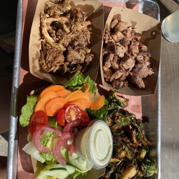 Blue Oak BBQ - Two meat plate - Barbeque Near Me - New Orleans, Louisiana Blue Oak BBQ - Two meat plate - Barbeque Near Me - New Orleans, Louisiana