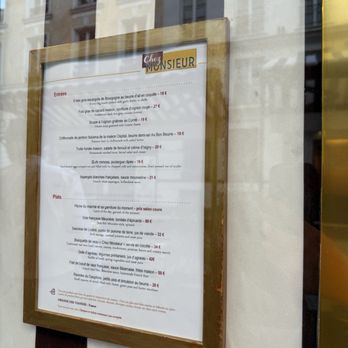 Chez Monsieur - Menu 5.2025 - French Near Me - Paris, 75