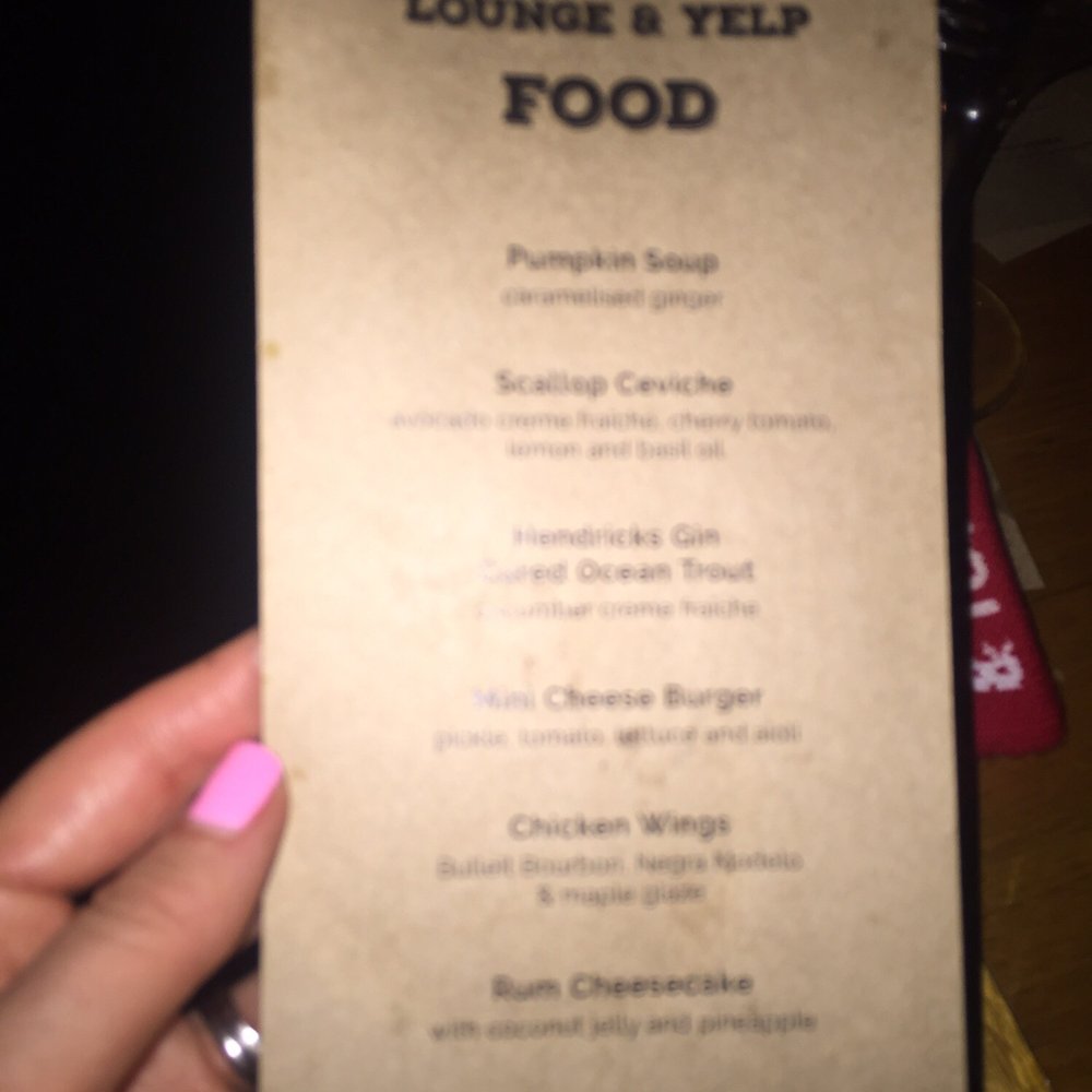 Lounge X Yelp Party - Food menu - Yelp Events Near Me - Melbourne, VIC
