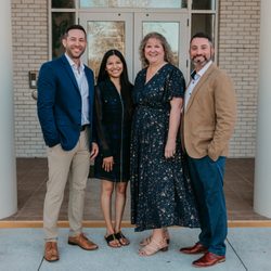 Meet our team! LR Dr. Wolf, Sandra (Lead Assistant), Daphne (Office Manager) and Dr. Honig