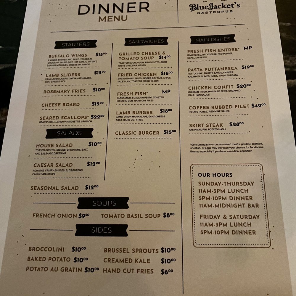 Blue Jackets Gastropub - Menu - Wine Bars Near Me - Orlando, Florida