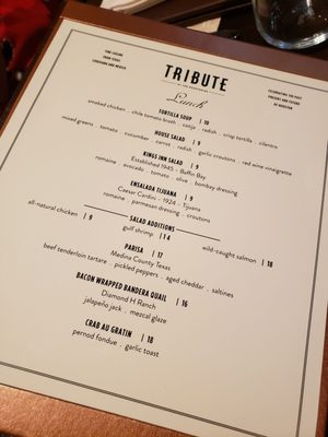 Menu photo 8 Tribute at The Houstonian Houston, TX Menu photo 8 Tribute at The Houstonian Houston, TX