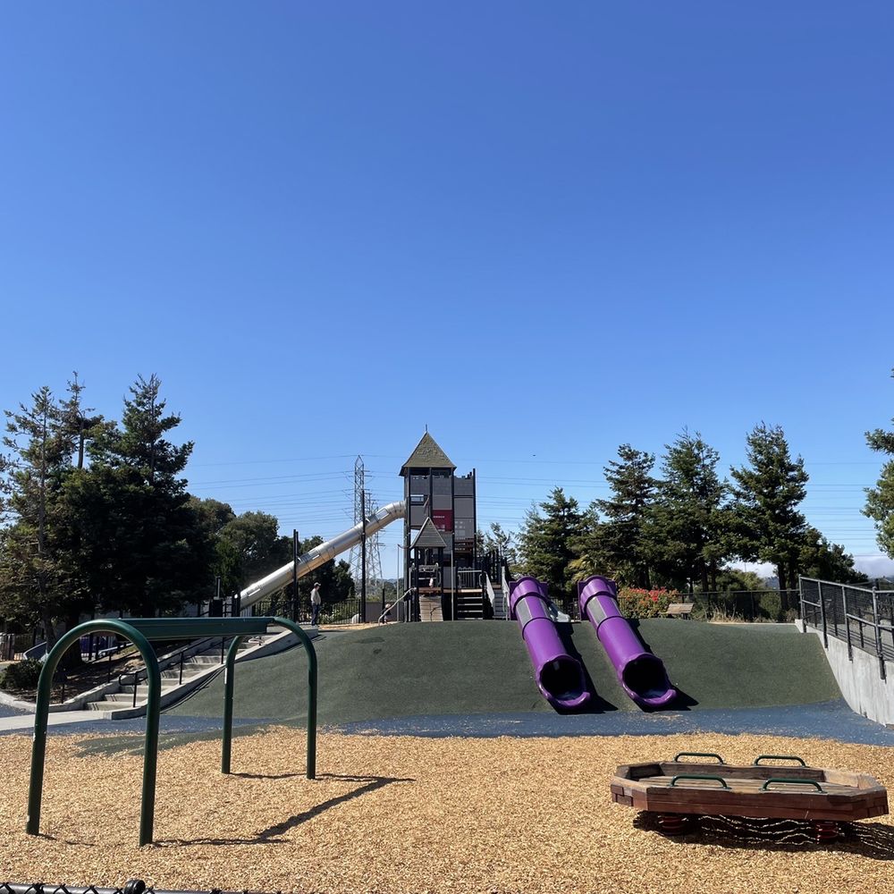 Magic Mountain Playground - There's more slides on the other side behind the castle as well - Parks Near Me - San Mateo, California