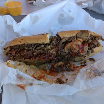 Leo's Steak Shop - Small Cheese steak with whiz, ketchup and mushrooms. - Sandwiches Near Me - Folcroft, Pennsylvania Leo's Steak Shop - Small Cheese steak with whiz, ketchup and mushrooms. - Sandwiches Near Me - Folcroft, Pennsylvania