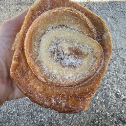 Cinnamon bun made with croissant dough