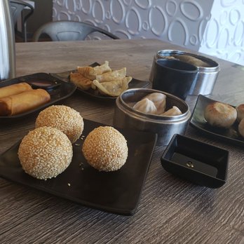 IT DIMSUM - Red bean paste bun. Egg roll, pot sticker, mini pork bun, fried pork meatball, sticky rice in lotus leaf - Dim Sum Near Me - Albuquerque, New Mexico
