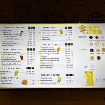 Happy Lemon - Edgewater - Menu - Bubble Tea Near Me - Edgewater, Colorado