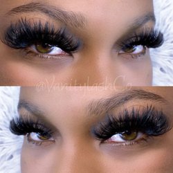 Vanity Lash & Brow Bar - Mega-Volume full set using top quality cashmere mink lash trays.