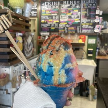 Lin's Hawaiian Snacks - Regular size shave ice with condensed milk & li hing mui powder - Bubble Tea Near Me - Honolulu, Hawaii Lin's Hawaiian Snacks - Regular size shave ice with condensed milk & li hing mui powder - Bubble Tea Near Me - Honolulu, Hawaii