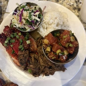 Ono Kine Grindz - Chicken, Kaluha pork, Korean slaw, and poke salad - Hawaiian Near Me - Wauwatosa, Wisconsin