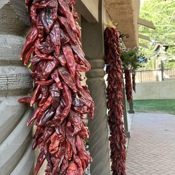 Hacienda de Mesilla - Ristras by the front door. - Seafood Near Me - Mesilla, New Mexico