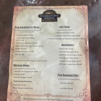 Steinhatchee Marina at Deadman Bay - Menu - Tiki Bars Near Me - Steinhatchee, Florida