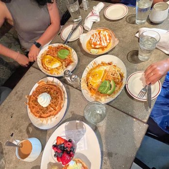 Green Pig Bistro - Crab Cakes* Benedict Stuffed Waffle* - New American Near Me - Arlington, Virginia Green Pig Bistro - Crab Cakes* Benedict Stuffed Waffle* - New American Near Me - Arlington, Virginia