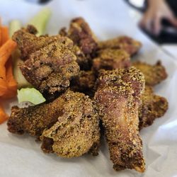 Bullpen BBQ and Tap House - Lemon pepper wings, not shy with the flavor