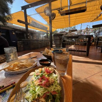 Casa Gabriela - Outdoor seating with tarp and mist fans are nice during the summer heat ! - Mexican Near Me - La Mesa, California