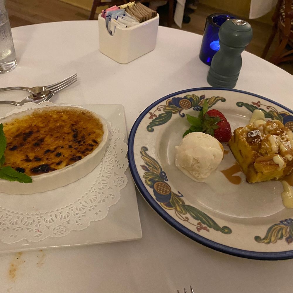 Le Provencal Bistro - Crème brûlée and banana bread pudding - French Near Me - Mamaroneck, New York Le Provencal Bistro - Crème brûlée and banana bread pudding - French Near Me - Mamaroneck, New York