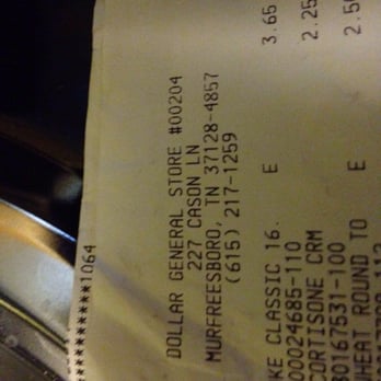 Dollar General - a receipt on a stove top - Discount Store Near Me - Murfreesboro, Tennessee