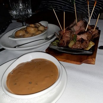 KC Steak House - Beef tips with whiskey sauce, mushrooms to the left - Steakhouses Near Me - Bakersfield, California KC Steak House - Beef tips with whiskey sauce, mushrooms to the left - Steakhouses Near Me - Bakersfield, California