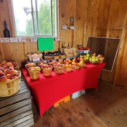 Peaches and apples in season