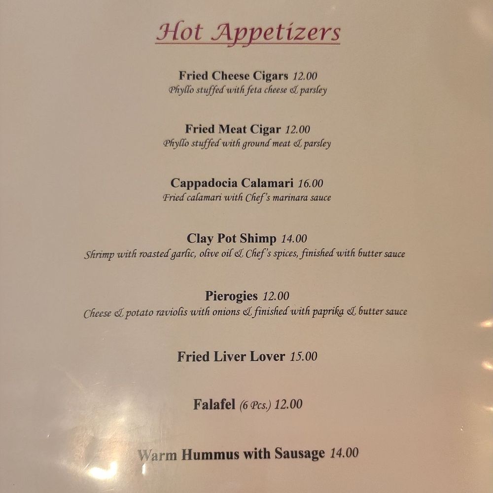Cappadocia Restaurant - Menu - Hot Appetizers - Mediterranean Near Me - Little Falls, New Jersey Cappadocia Restaurant - Menu - Hot Appetizers - Mediterranean Near Me - Little Falls, New Jersey