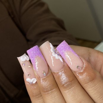 Nails by Areli - Glam 3D flowers and sugar French nails - Nail Technicians Near Me - Vacaville, California Nails by Areli - Glam 3D flowers and sugar French nails - Nail Technicians Near Me - Vacaville, California