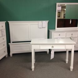 Household Furniture Galleries - All white bedroom suit.  Beautiful finish.