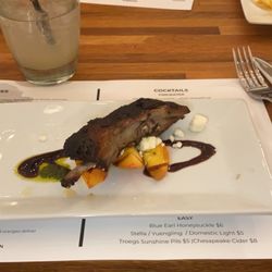 Ciro Food & Drink - 3rd course - lamb rib, local Delaware peaches, feta, balsamic