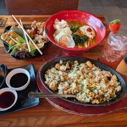 JINYA Ramen Bar - Poncey Highland - Garlic fried rice, ramen bowl, chicken