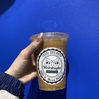 Weirdoughs Bakery & Café - 16oz Cold brew with 2 pumps of hazelnut & oat milk - Bakeries Near Me - El Paso, Texas Weirdoughs Bakery & Café - 16oz Cold brew with 2 pumps of hazelnut & oat milk - Bakeries Near Me - El Paso, Texas